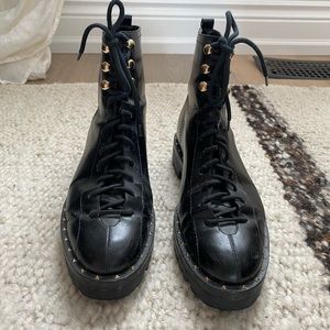 Valentino Soul Rockstud Leather Combat Boots